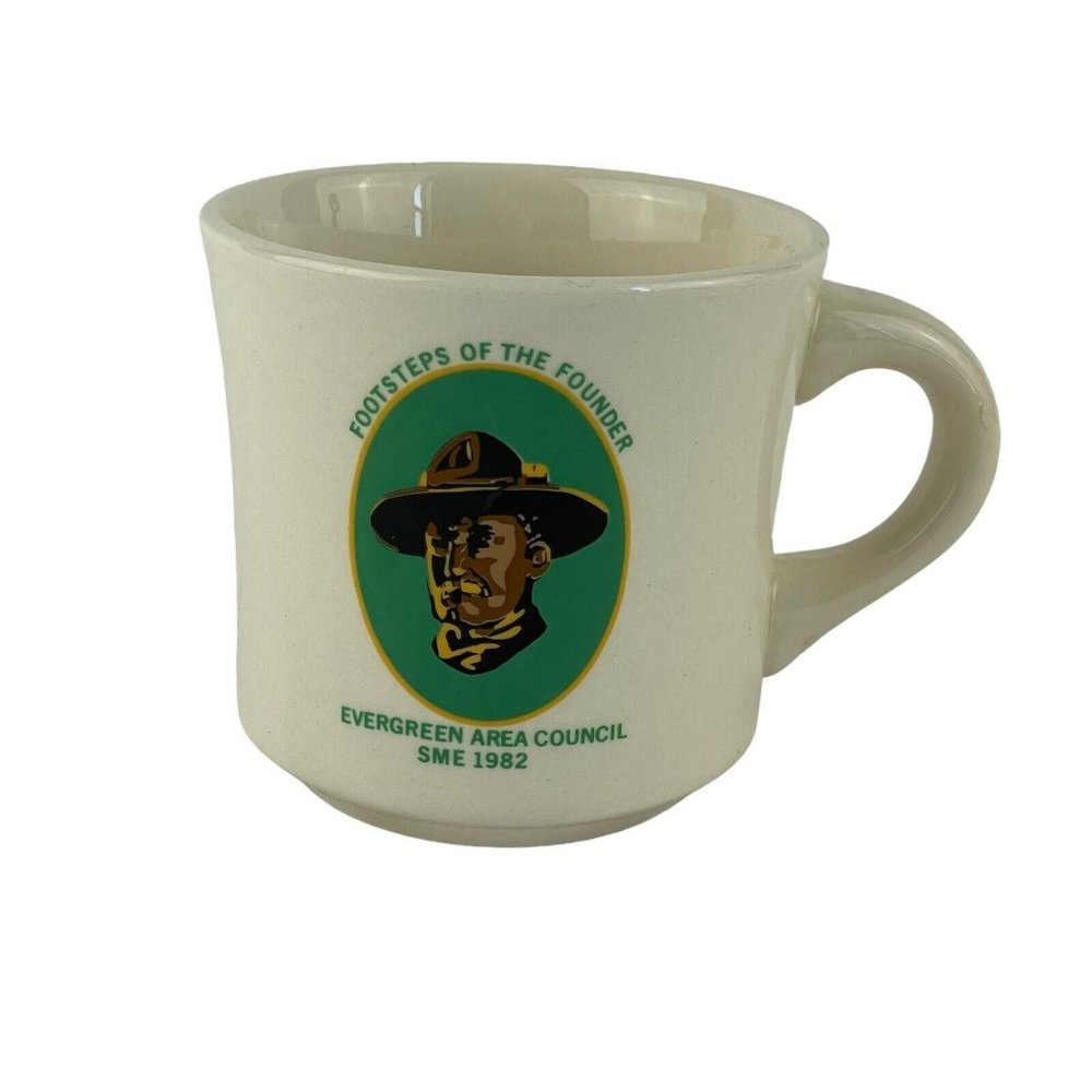 Boy‎ Scout Footsteps Of The Founder SME 1982 Ceramic England Vintage Coffee Mug